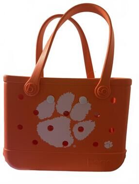 BARK Orange Paw Print Tote Bag
